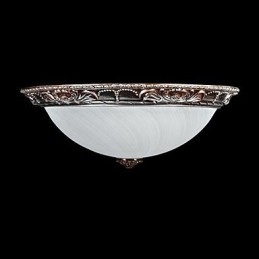 Flush Mount Light Glas Resin Silver Carving Retro European Classic