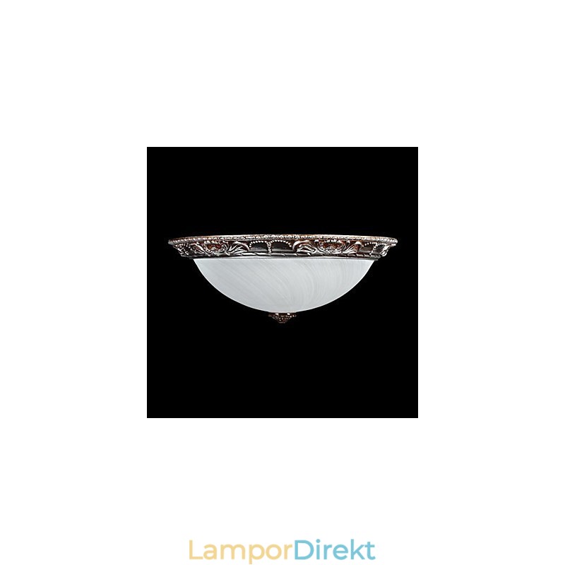 Flush Mount Light Glas Resin Silver Carving Retro European Classic
