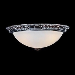 Flush Mount Light Glas Resin Silver Carving Retro European Classic