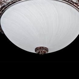 Flush Mount Light Glas Resin Silver Carving Retro European Classic
