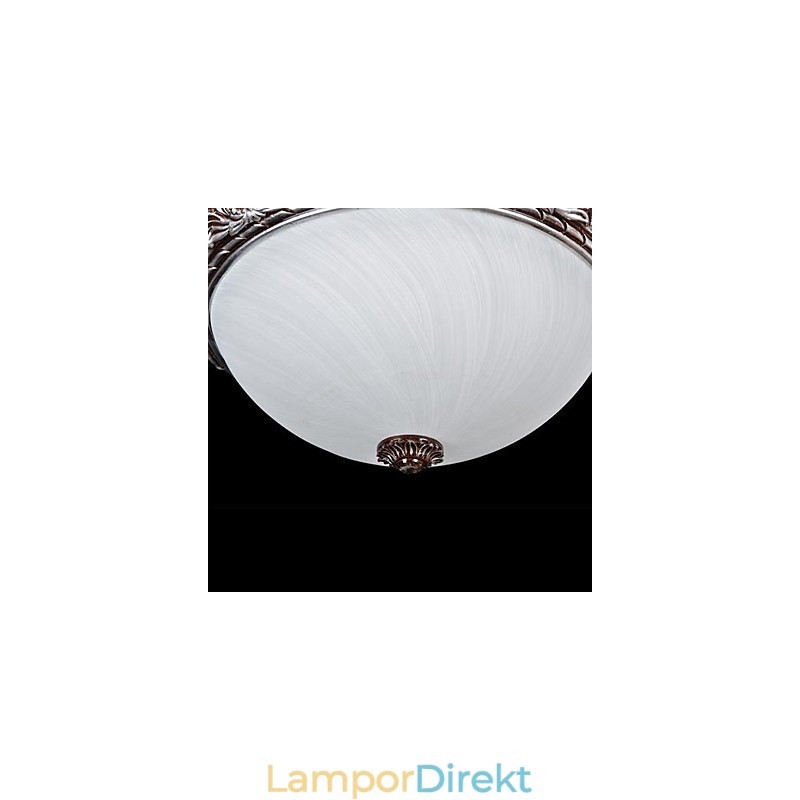 Flush Mount Light Glas Resin Silver Carving Retro European Classic