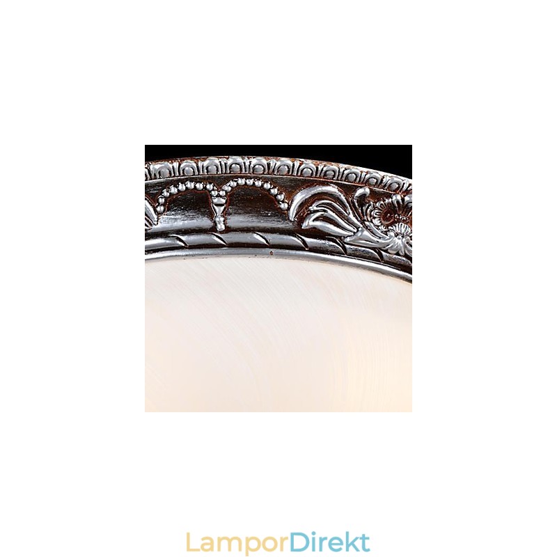 Flush Mount Light Glas Resin Silver Carving Retro European Classic