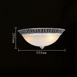 Mörkbrun Flush Mount Ljus Glas Resin Mönster Carving European Classic
