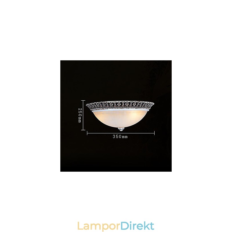 Mörkbrun Flush Mount Ljus Glas Resin Mönster Carving European Classic