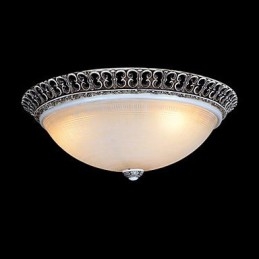 Mörkbrun Flush Mount Ljus Glas Resin Mönster Carving European Classic