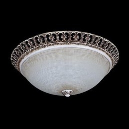 Mörkbrun Flush Mount Ljus Glas Resin Mönster Carving European Classic