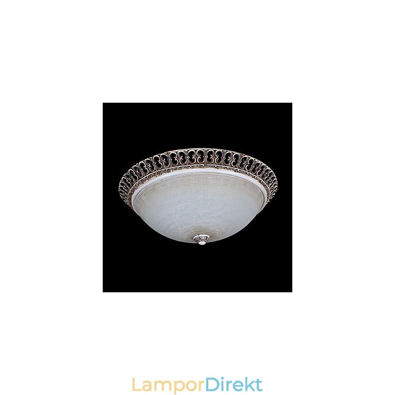 Mörkbrun Flush Mount Ljus Glas Resin Mönster Carving European Classic