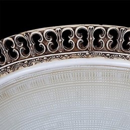 Mörkbrun Flush Mount Ljus Glas Resin Mönster Carving European Classic