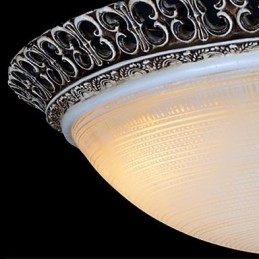 Mörkbrun Flush Mount Ljus Glas Resin Mönster Carving European Classic