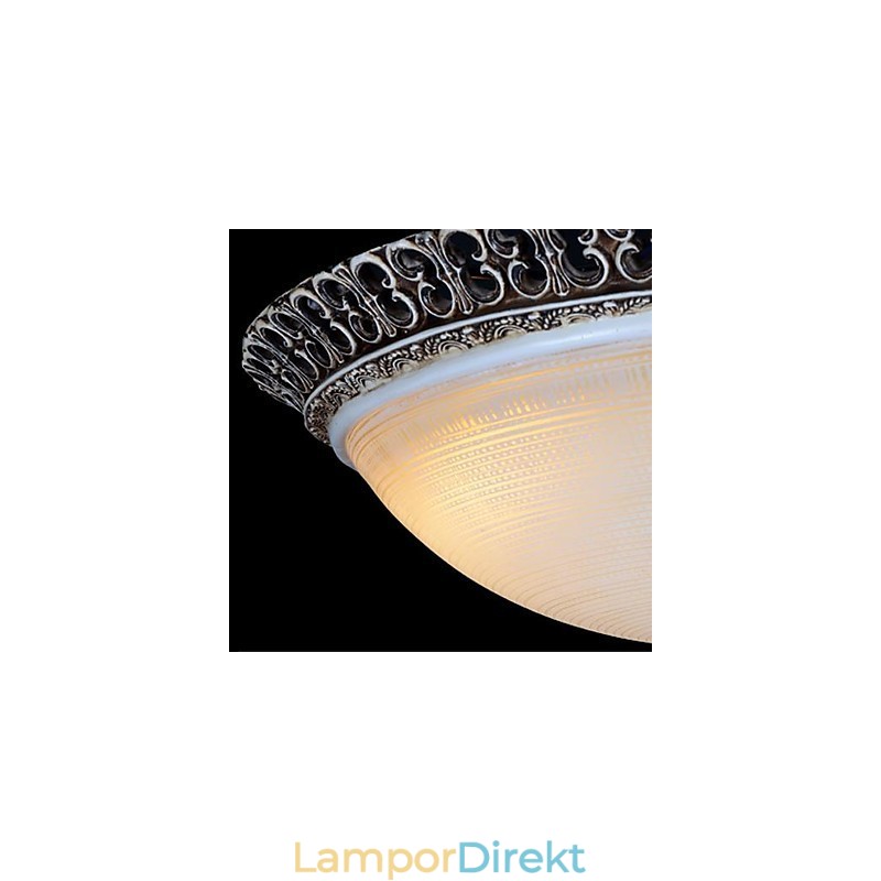 Mörkbrun Flush Mount Ljus Glas Resin Mönster Carving European Classic