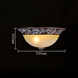 Flush Mount Ljus Vit Gul Glas Resin Silver Carving European Classic