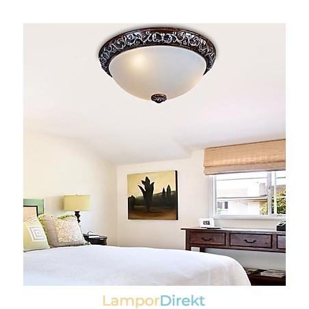 Flush Mount Light Glas Resin Silver Carving European Classic Flush Mount Light Glas Resin Silver Carving European Classic