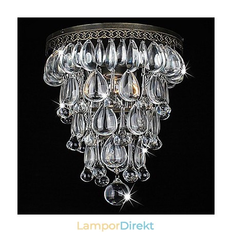 Crystal Flush Mount 1 Ljus Vintage Järn Galvanisering Crystal Flush Mount 1 Ljus Vintage Järn Galvanisering