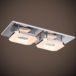 16W Akryl Flush Mount 2 Ljus Modern Akryl Galvanisering Rostfritt Stål