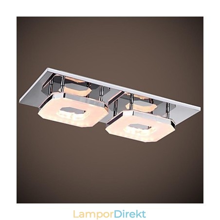16W Akryl Flush Mount 2 Ljus Modern Akryl Galvanisering Rostfritt Stål 16W Akryl Flush Mount 2 Ljus Modern Akryl Galvanisering Rostfritt Stål