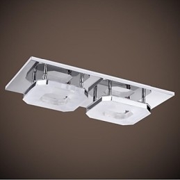 16W Akryl Flush Mount 2 Ljus Modern Akryl Galvanisering Rostfritt Stål