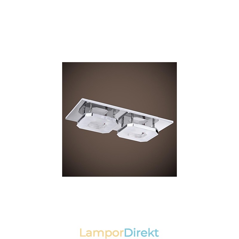 16W Akryl Flush Mount 2 Ljus Modern Akryl Galvanisering Rostfritt Stål