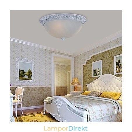 White Flush Mount Light Glas Resin Carving European Classic White Flush Mount Light Glas Resin Carving European Classic