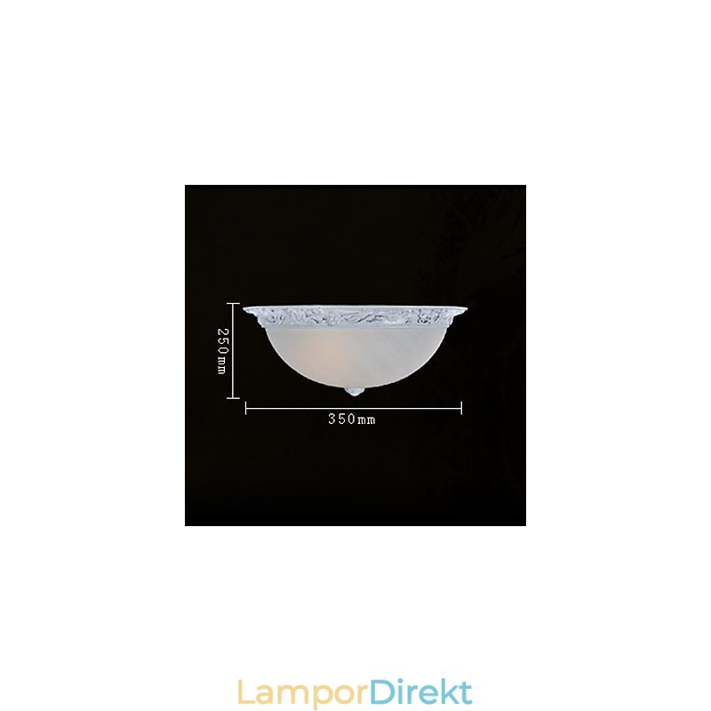 White Flush Mount Light Glas Resin Carving European Classic