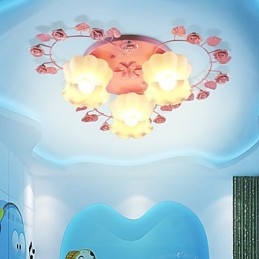 Creative Lamp Lamp Contracted Rural Sweet Pink Rose 3 Absorbera Dome Light