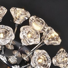 Modern Och Modern Rustik Lodge Chrome Metal Flush Mount