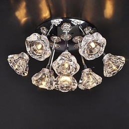 Modern Och Modern Rustik Lodge Chrome Metal Flush Mount