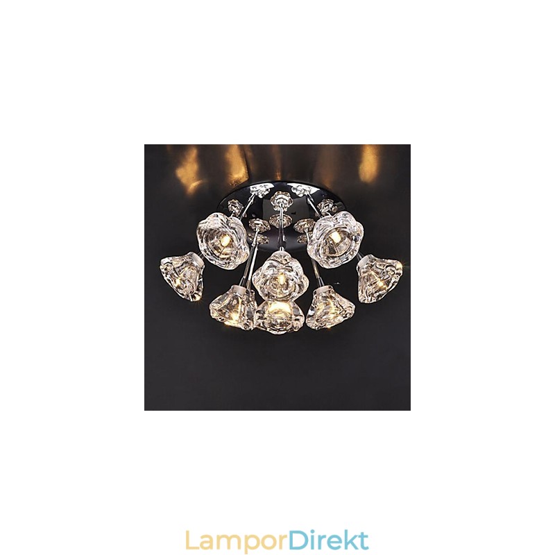 Modern Och Modern Rustik Lodge Chrome Metal Flush Mount