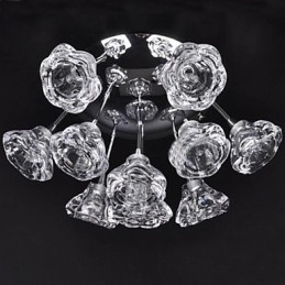 Modern Och Modern Rustik Lodge Chrome Metal Flush Mount