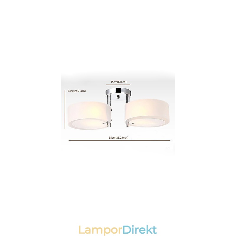 Flush Mount Modern Contemporary 2 Lights Ceiling Light Metal