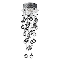 Crystal Flush Mount 1 Ljus Modern Järngalvanisering