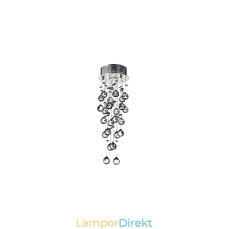 Crystal Flush Mount 1 Ljus Modern Järngalvanisering