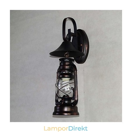 Vintage Svart Metall Lykta Vägglampa Med Ett Ljus Vintage Svart Metall Lykta Vägglampa Med Ett Ljus
