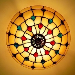30*19Cm Europa Typ Stil Smidesjärn Pnd Svans På Halvkupol Ljusfärgat Glas Sittlampa