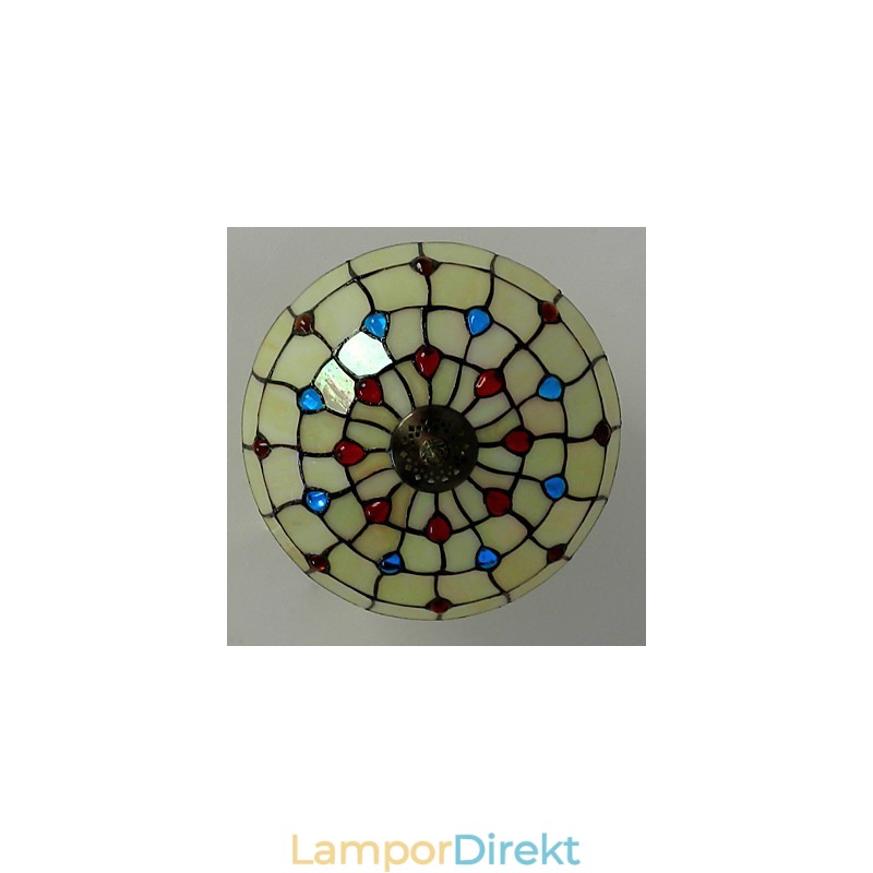30*19Cm Europa Typ Stil Smidesjärn Pnd Svans På Halvkupol Ljusfärgat Glas Sittlampa
