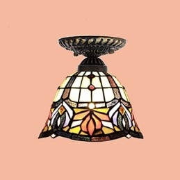 European Rural Creative Arts Målat Glas Absorbera Dome Lamp Light