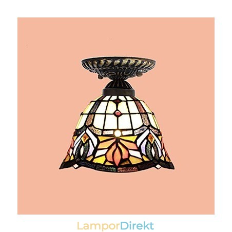 European Rural Creative Arts Målat Glas Absorbera Dome Lamp Light European Rural Creative Arts Målat Glas Absorbera Dome Lamp Light