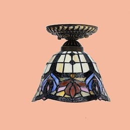 European Rural Creative Arts Målat Glas Absorbera Dome Lamp Light