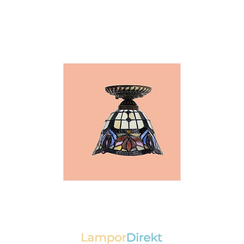 European Rural Creative Arts Målat Glas Absorbera Dome Lamp Light