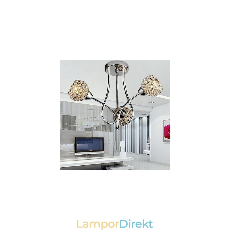 Modern Och Modern Traditionell Klassisk Kristall Galvaniserad Metall Hänglampa Flush Mount