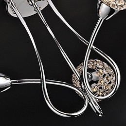 Modern Och Modern Traditionell Klassisk Kristall Galvaniserad Metall Hänglampa Flush Mount