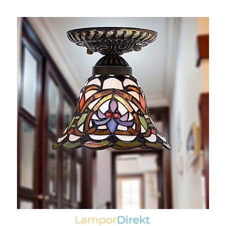 European Rural Creative Arts Målat Glas Absorbera Dome Lamp Light European Rural Creative Arts Målat Glas Absorbera Dome Lamp Light