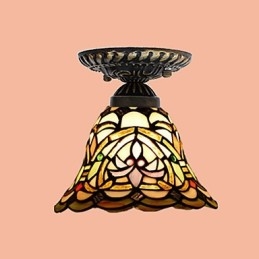 European Rural Creative Arts Målat Glas Absorbera Dome Lamp Light