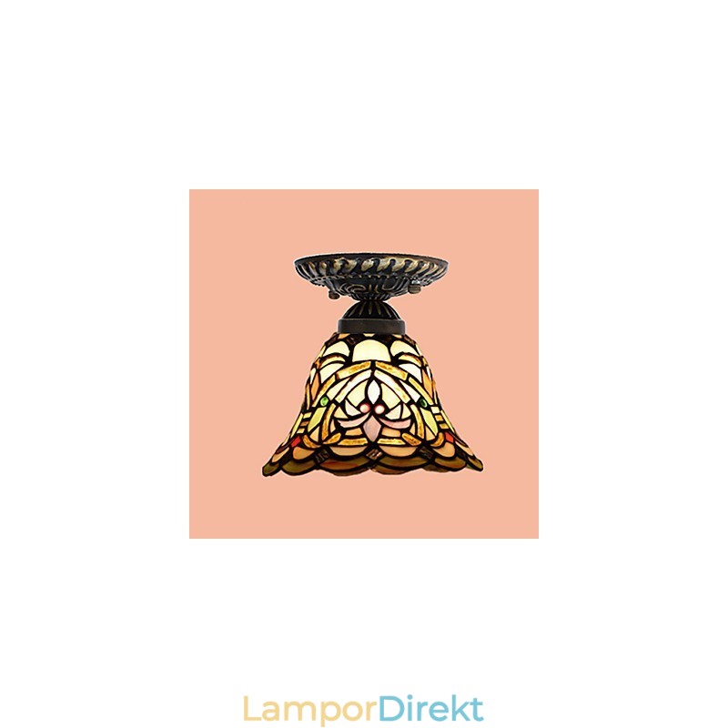 European Rural Creative Arts Målat Glas Absorbera Dome Lamp Light