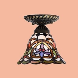 European Rural Creative Arts Målat Glas Absorbera Dome Lamp Light