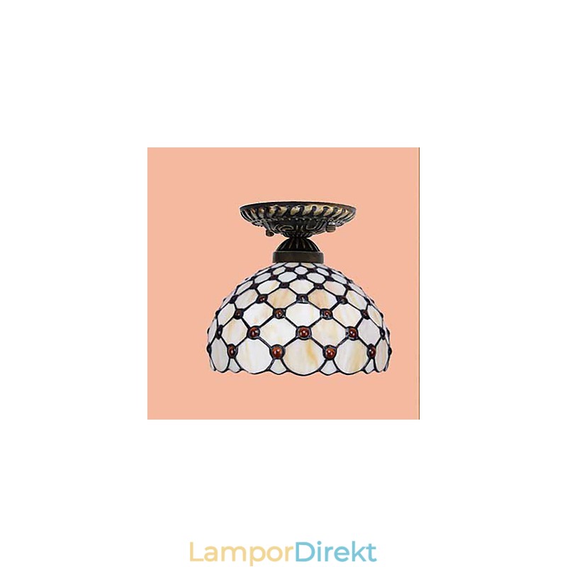 European Rural Creative Arts Målat Glas Absorbera Dome Lamp Light