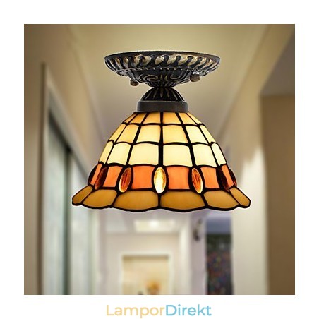 European Rural Creative Arts Målat Glas Absorbera Dome Lamp Light European Rural Creative Arts Målat Glas Absorbera Dome Lamp Light