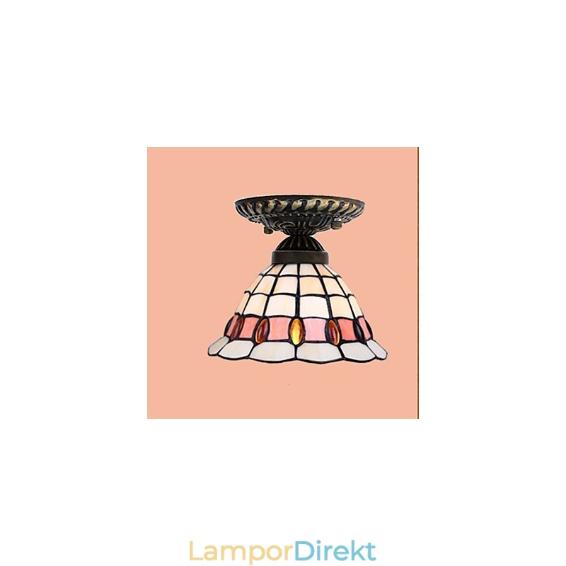 European Rural Creative Arts Målat Glas Absorbera Dome Lamp Light