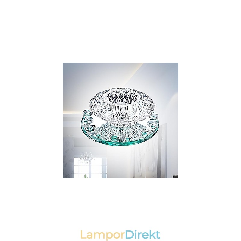 Modern Och Modern Kristall Mini Style Chrome Metal Flush Mount