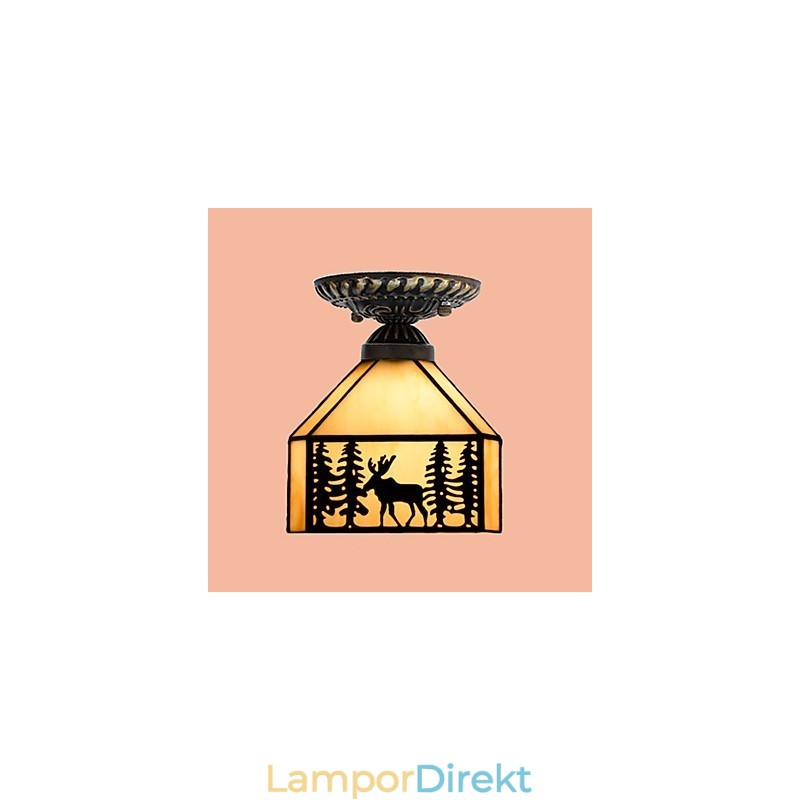 Christmas European Rural Creative Arts Målat Glas Absorbera Dome Lamp Light