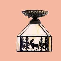 Christmas European Rural Creative Arts Målat Glas Absorbera Dome Lamp Light